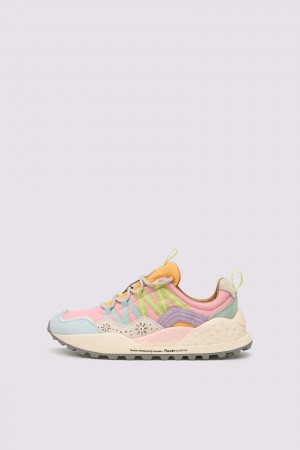 Flower Mountain WASHI Sneakers Damen Rosa Hellblau | 306-WKBOQX