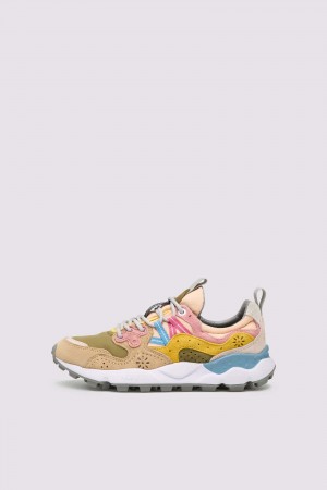 Flower Mountain YAMANO 3 Sneakers Damen Rosa Grün | 654-YCTVLE