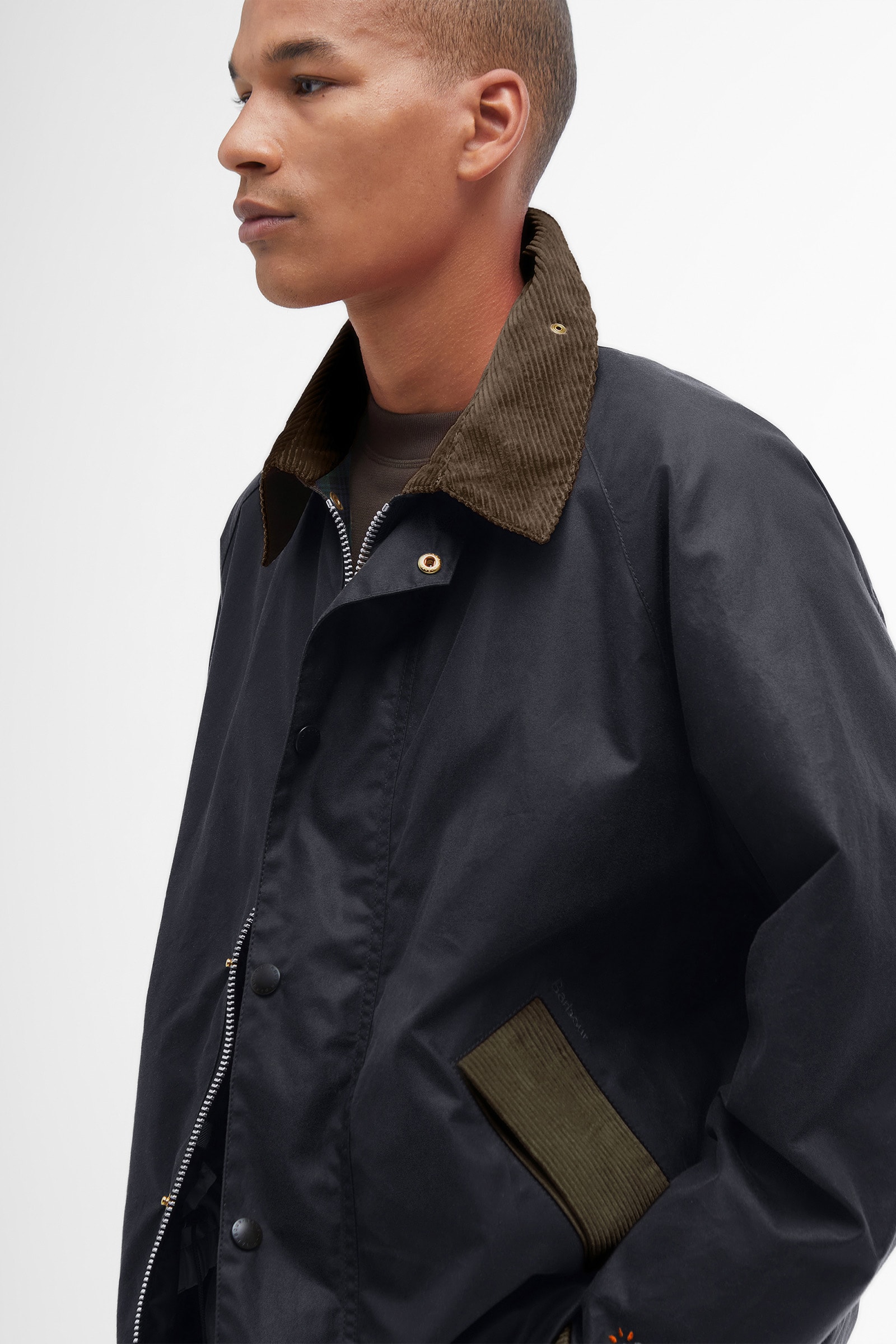 Flower Mountain BARBOUR X FLOWER MOUNTAIN Jacke Herren Navy Orange | 406-GZXCTB