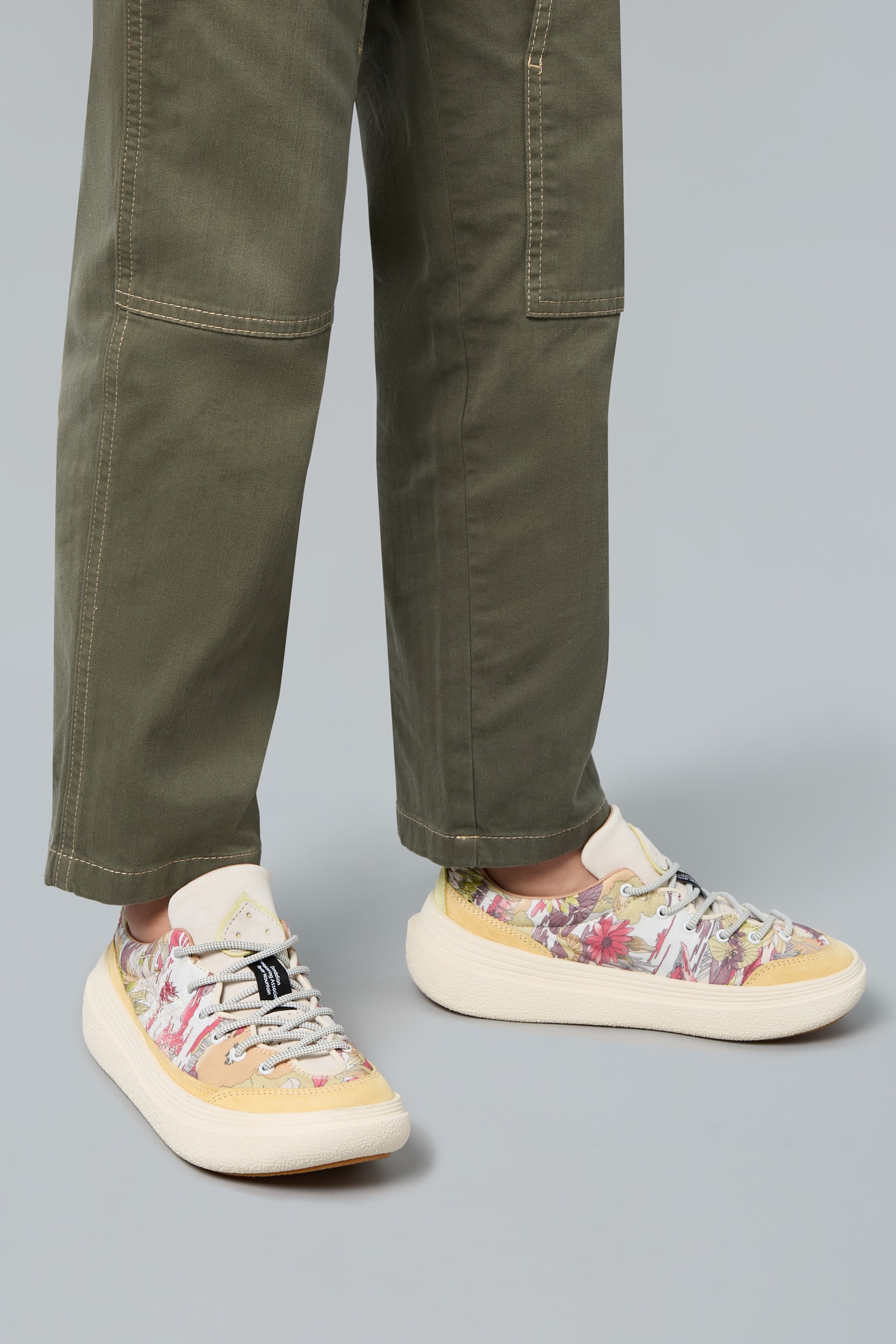 Flower Mountain FAMI Sneakers Damen Weiß Gelb | 175-ODJYUL