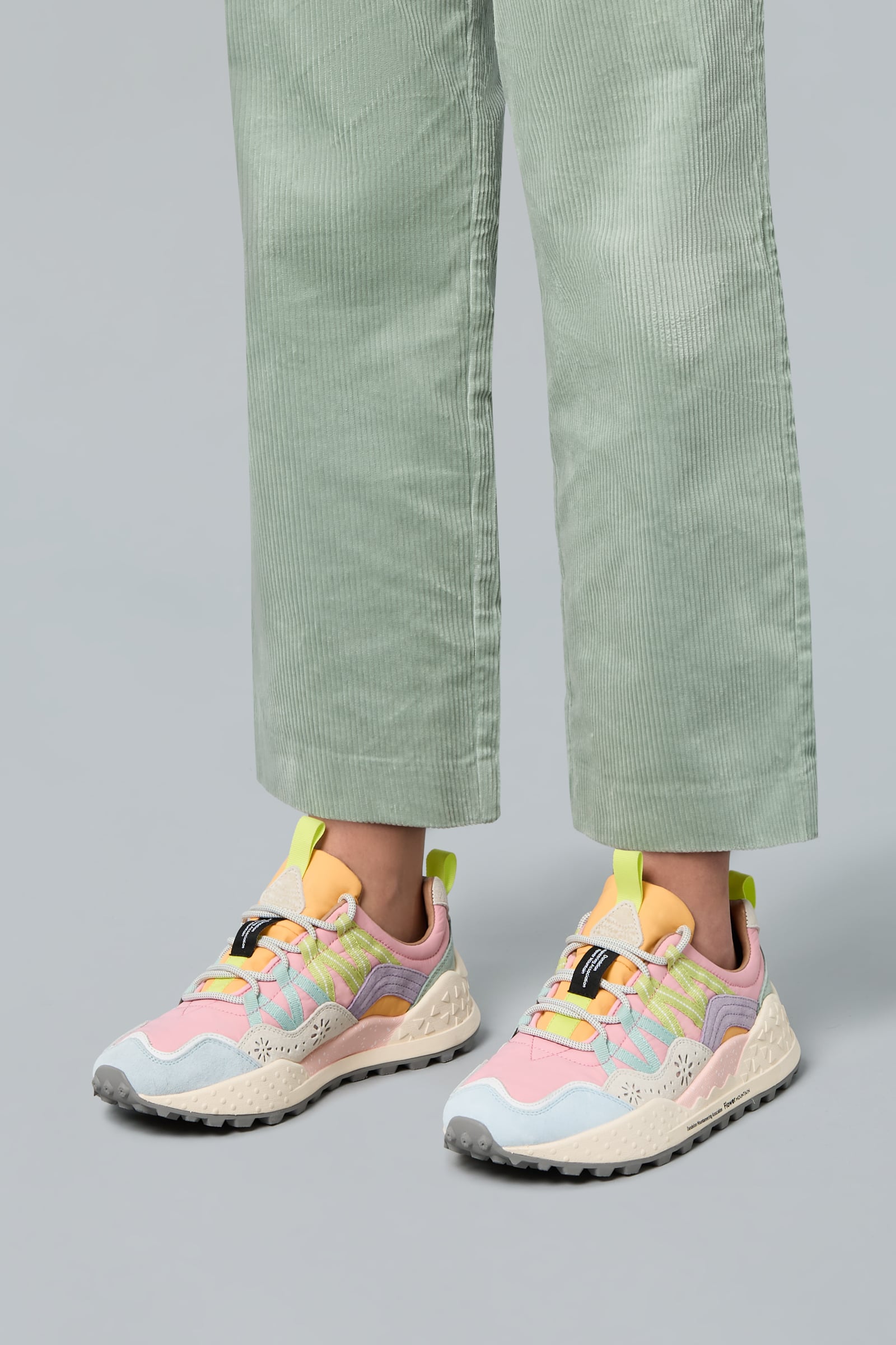 Flower Mountain WASHI Sneakers Damen Rosa Hellblau | 306-WKBOQX