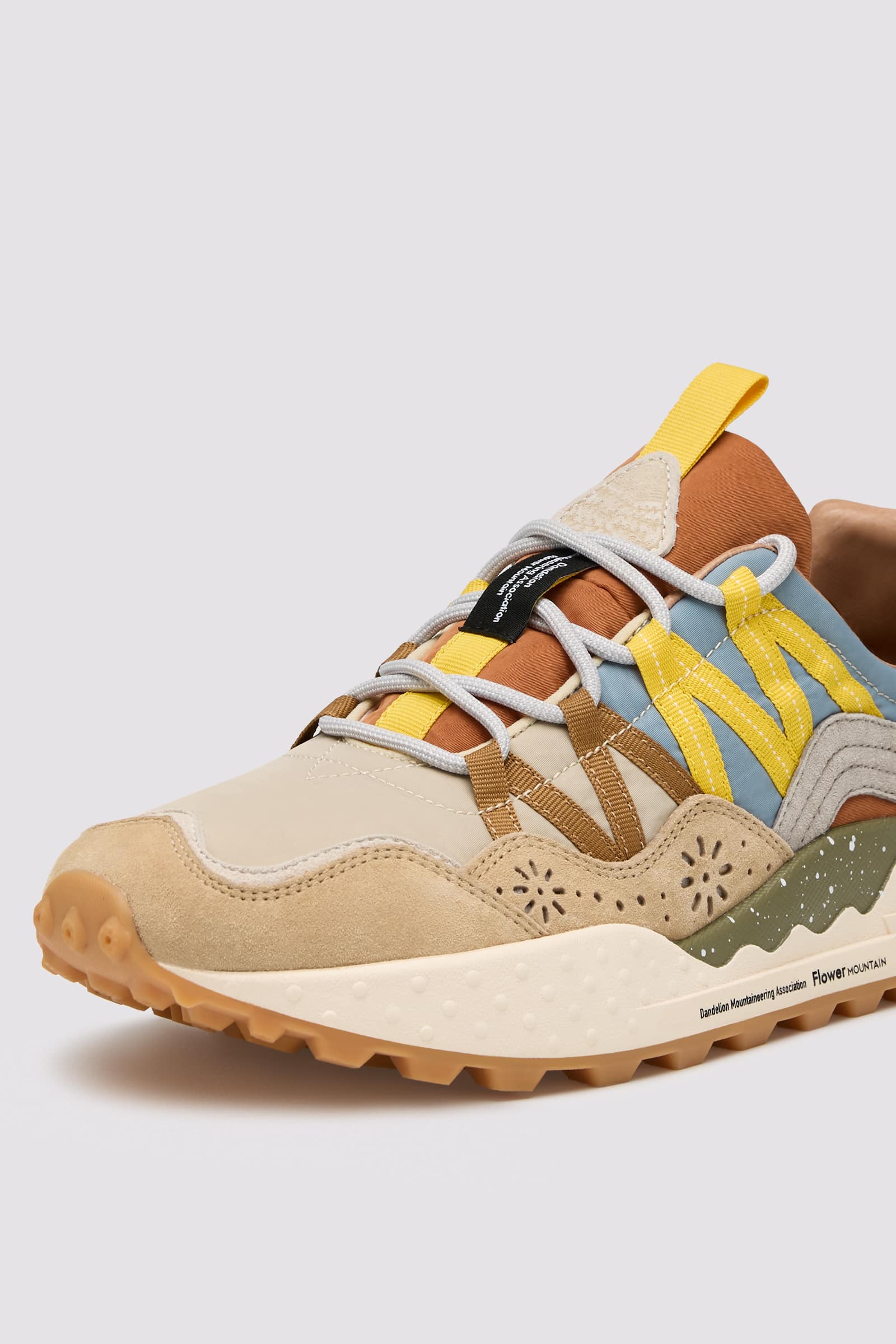 Flower Mountain WASHI Sneakers Herren Beige Grau | 905-FPOLMB