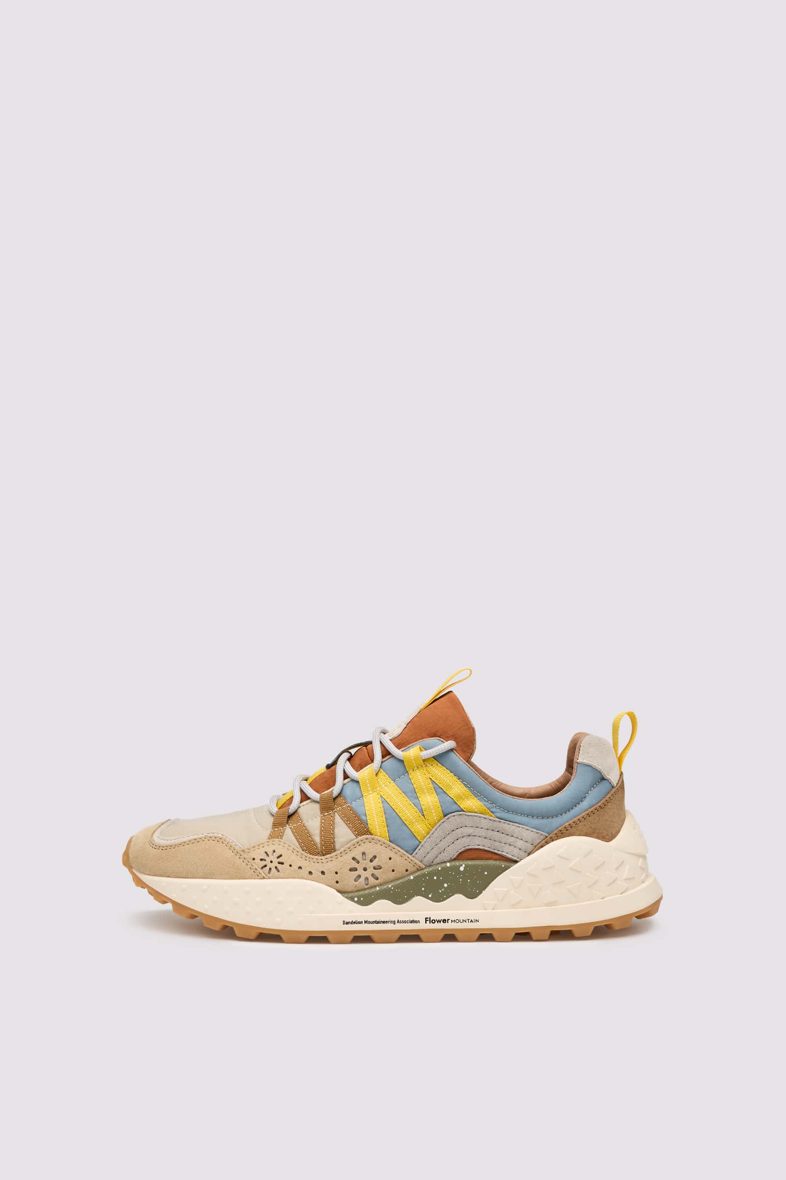 Flower Mountain WASHI Sneakers Herren Beige Grau | 905-FPOLMB