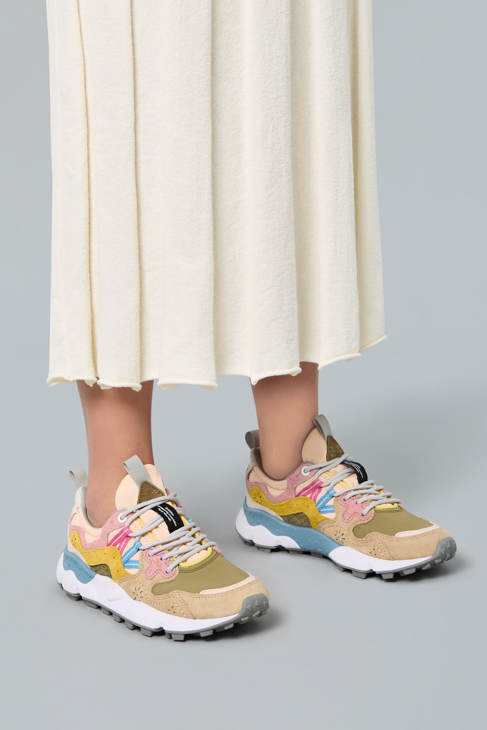 Flower Mountain YAMANO 3 Sneakers Damen Rosa Grün | 654-YCTVLE