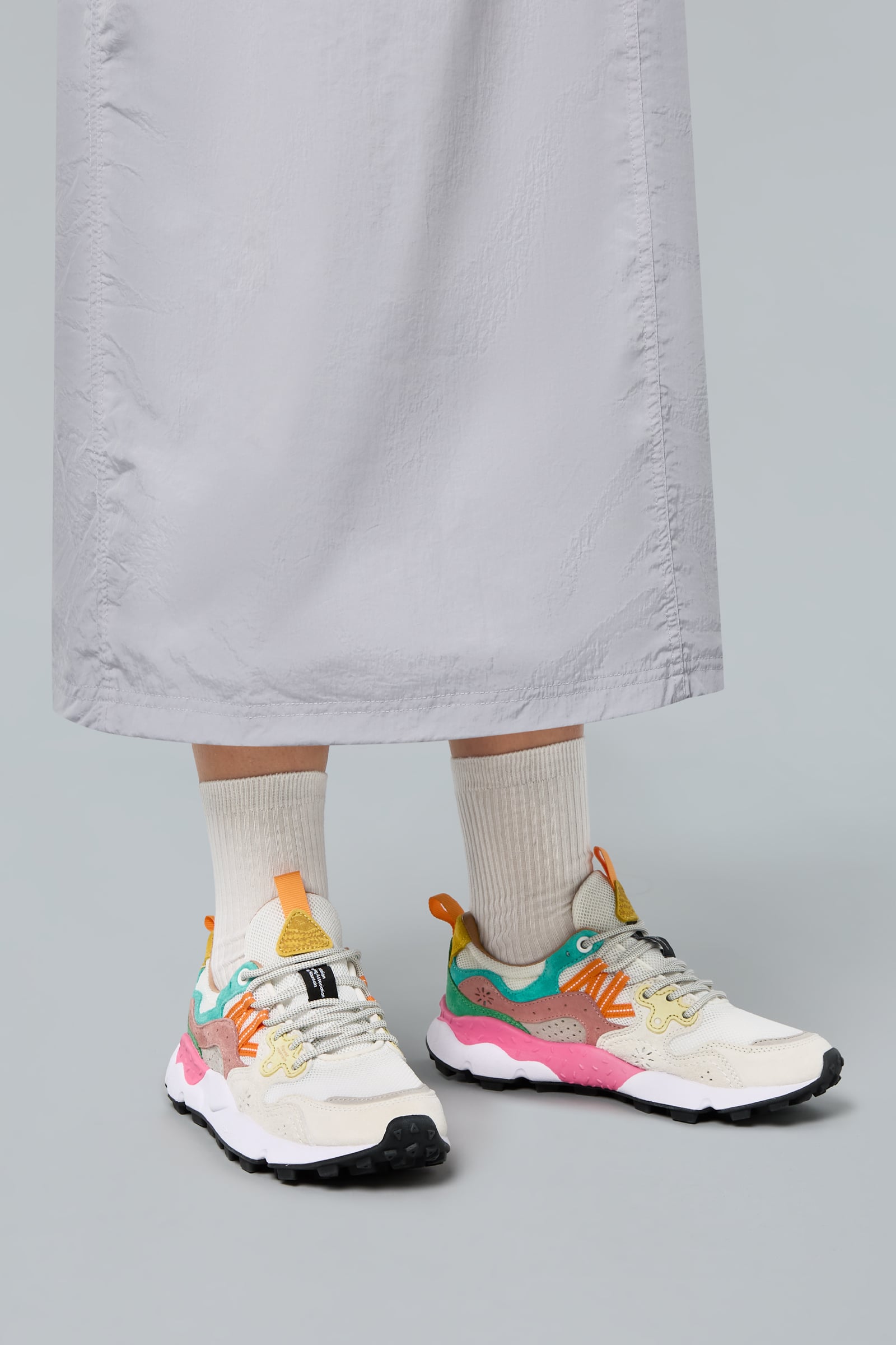 Flower Mountain YAMANO 3 Sneakers Damen Weiß Fuchsie | 504-DCRIPO