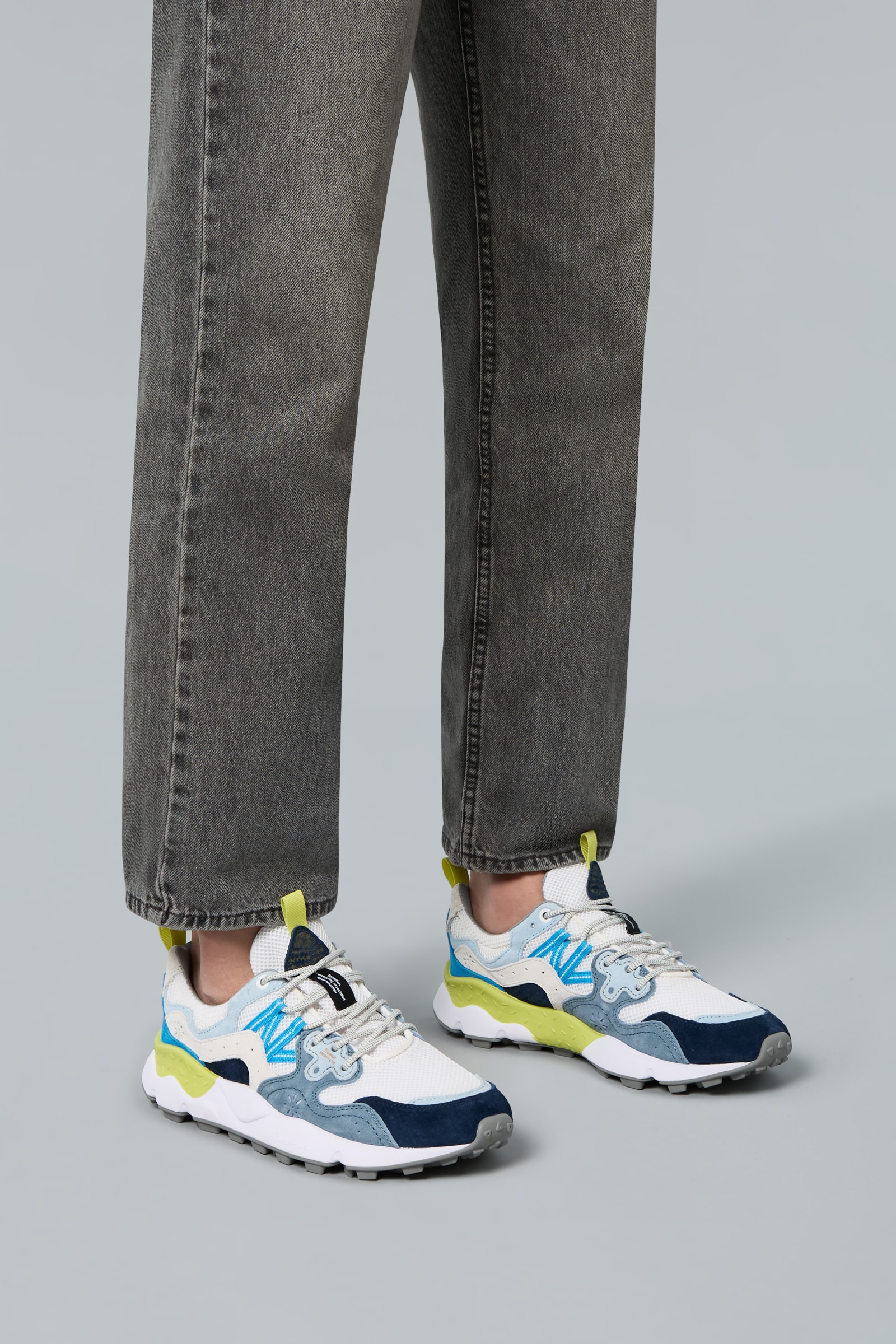 Flower Mountain YAMANO 3 Sneakers Herren Weiß Blau | 159-LKUDRQ