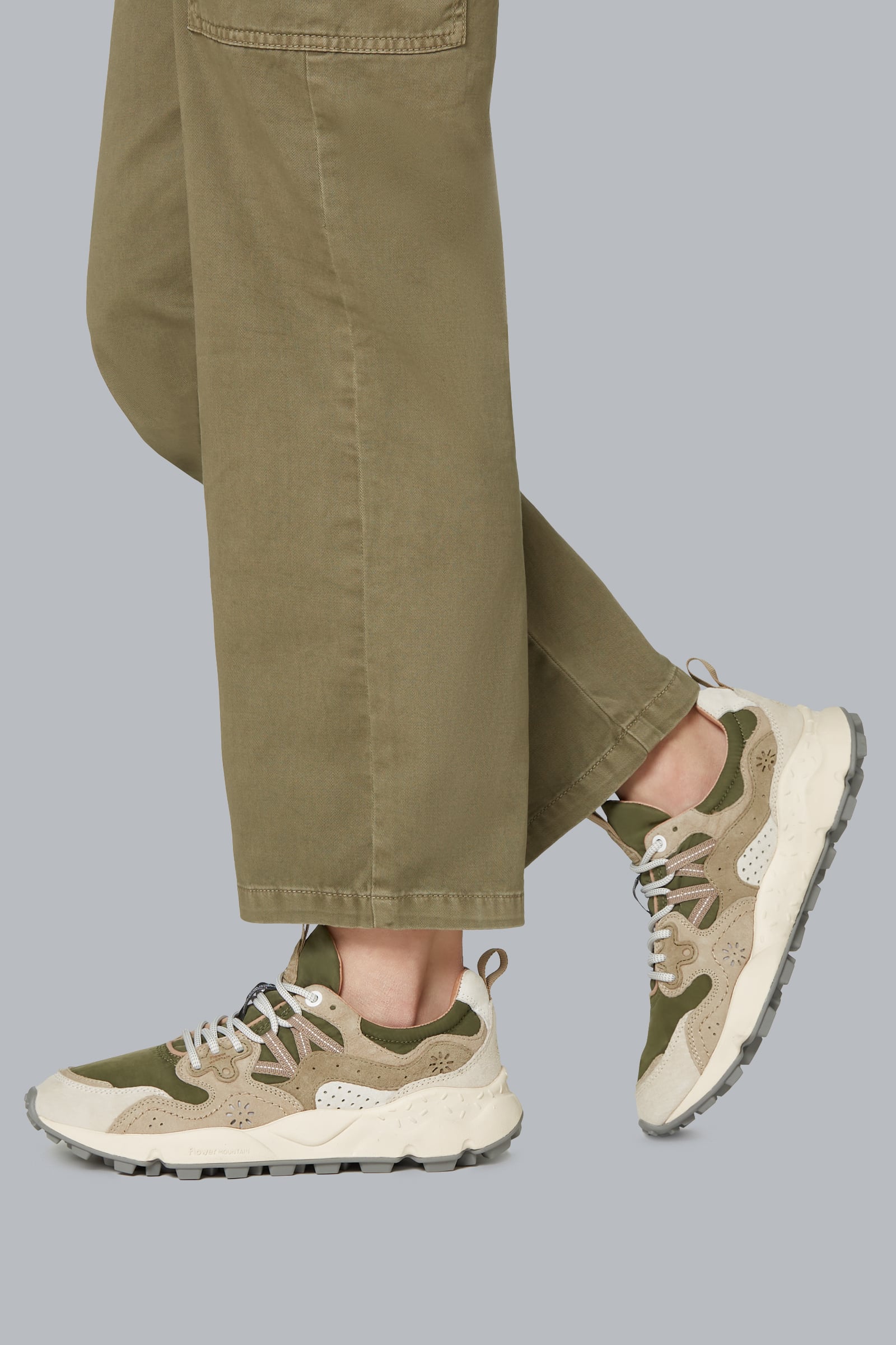 Flower Mountain YAMANO 3 UNI Sneakers Damen Beige Grün | 420-JUINHW