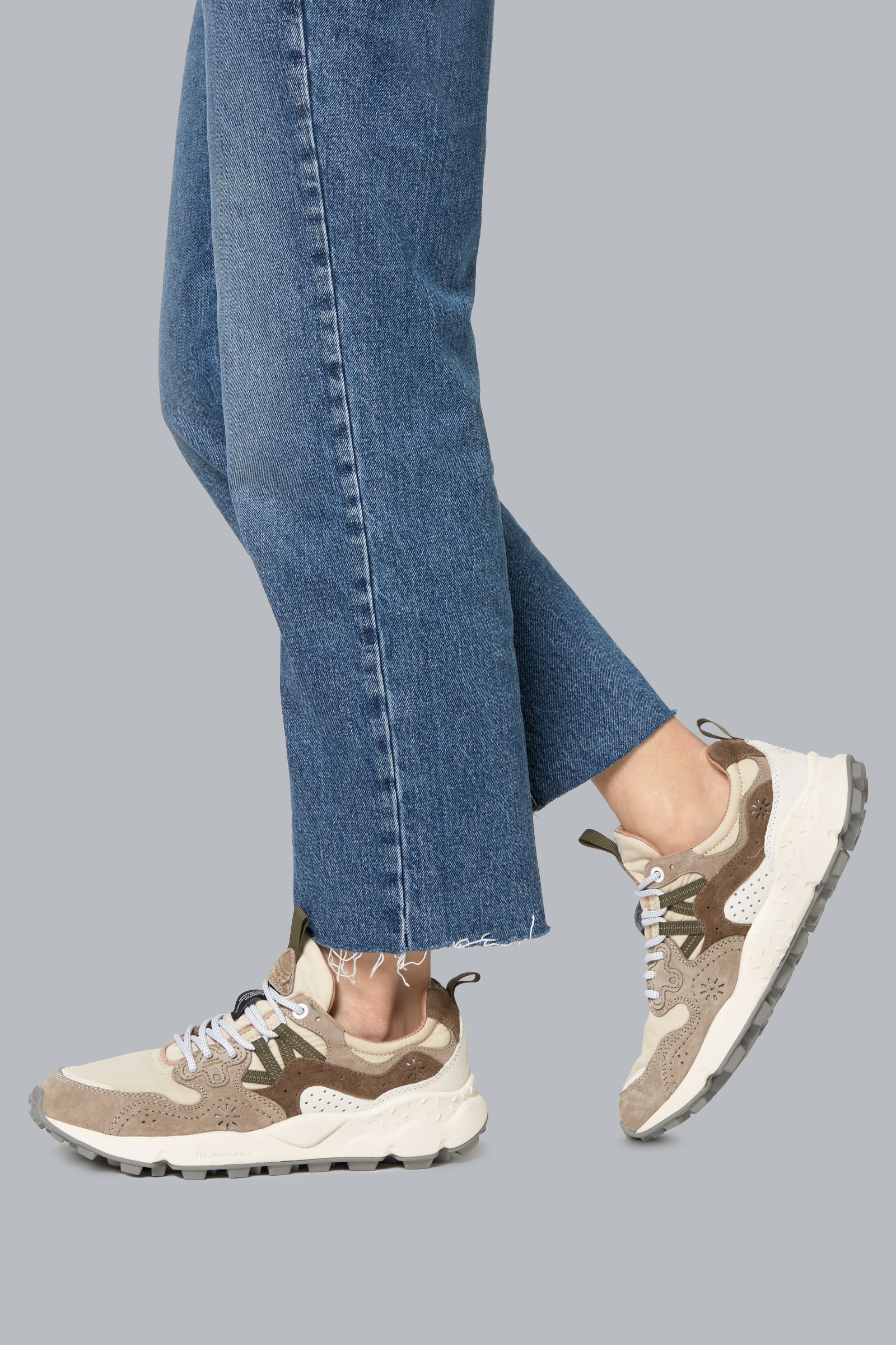 Flower Mountain YAMANO 3 UNI Sneakers Damen Grau Beige | 926-SCOVYL