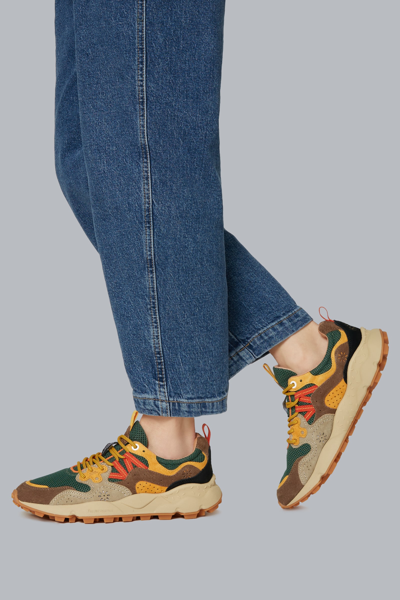 Flower Mountain YAMANO 3 UNI Sneakers Herren Grau Grün | 529-SVHKZC